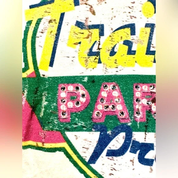 EUC Trailer Park Pretty White Slightly Cropped Tee Sz L - Picture 11 of 16